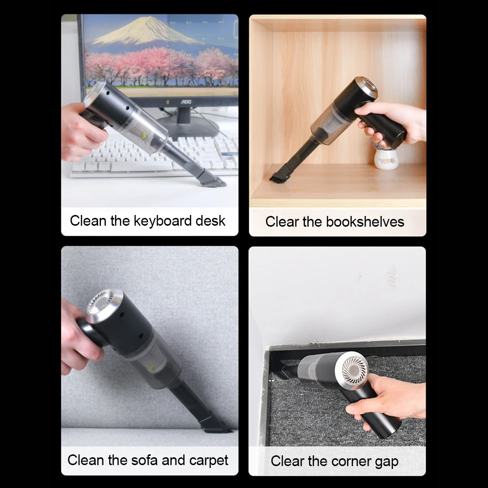 

120W Car Mini Vacuum Cleaner Small Hand-held Vacuum USB Rechargeable Easy To Clean Desktop Keyboard Drawer Car Interior Dust