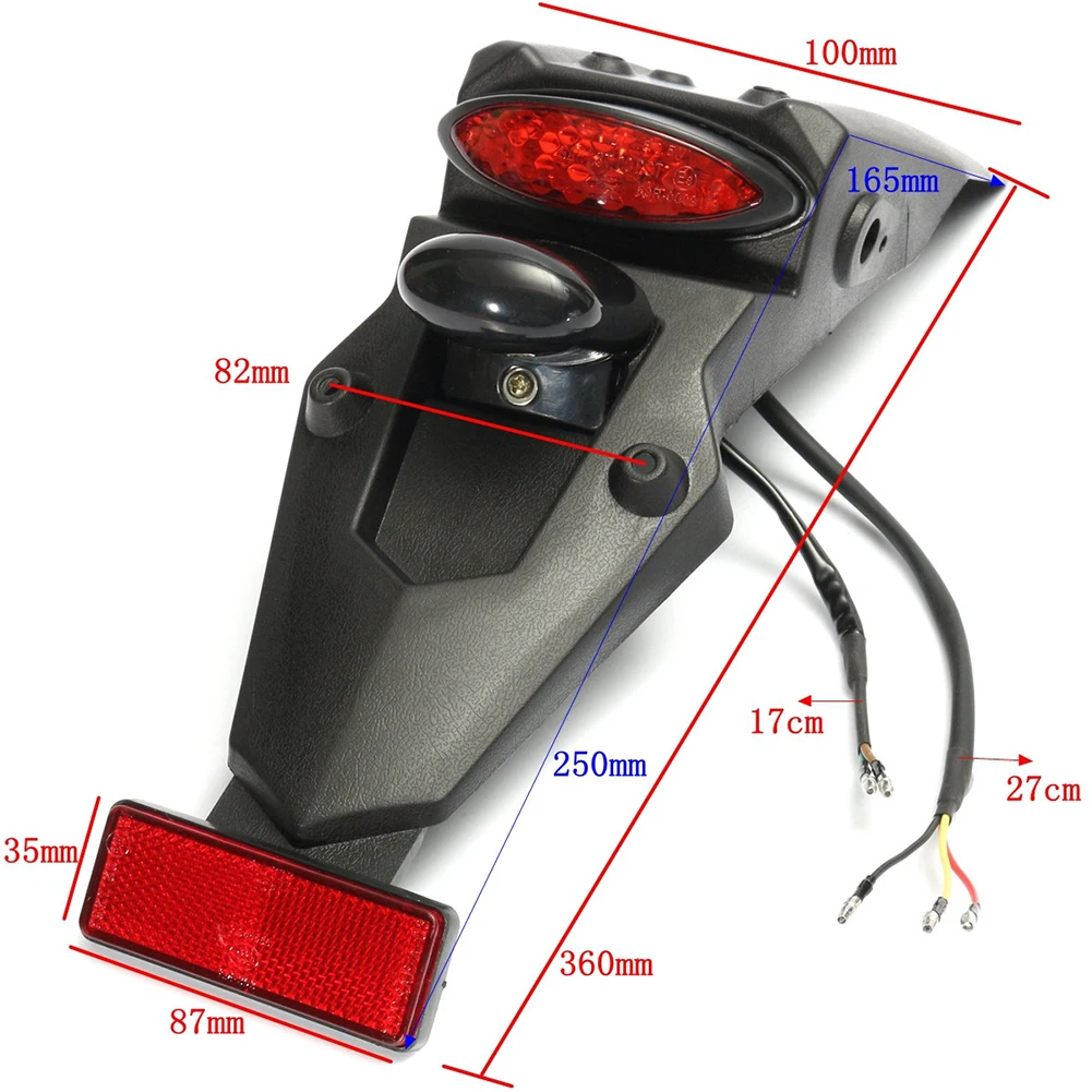 

12V Replacement Universal Motorcycle Led Durable Tail Easy Installation Flare Reflector Bright Rear Mudguard Foggy