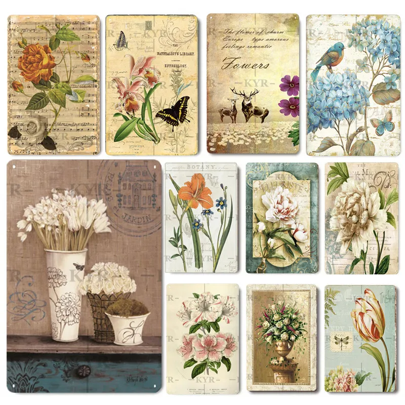 

Oil Painting & Painted Flowers Lnk Lotus Metal Tin Sign Placas Decorativas For Bedroom Living Room Hang Door Murals Home Decor