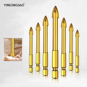 7 шт.компл. качество карбидные сверла сплав титановое покрытие треугольное Стекло дрель Вольфрамовая сталь дрель для плитки набор ручных инструментов