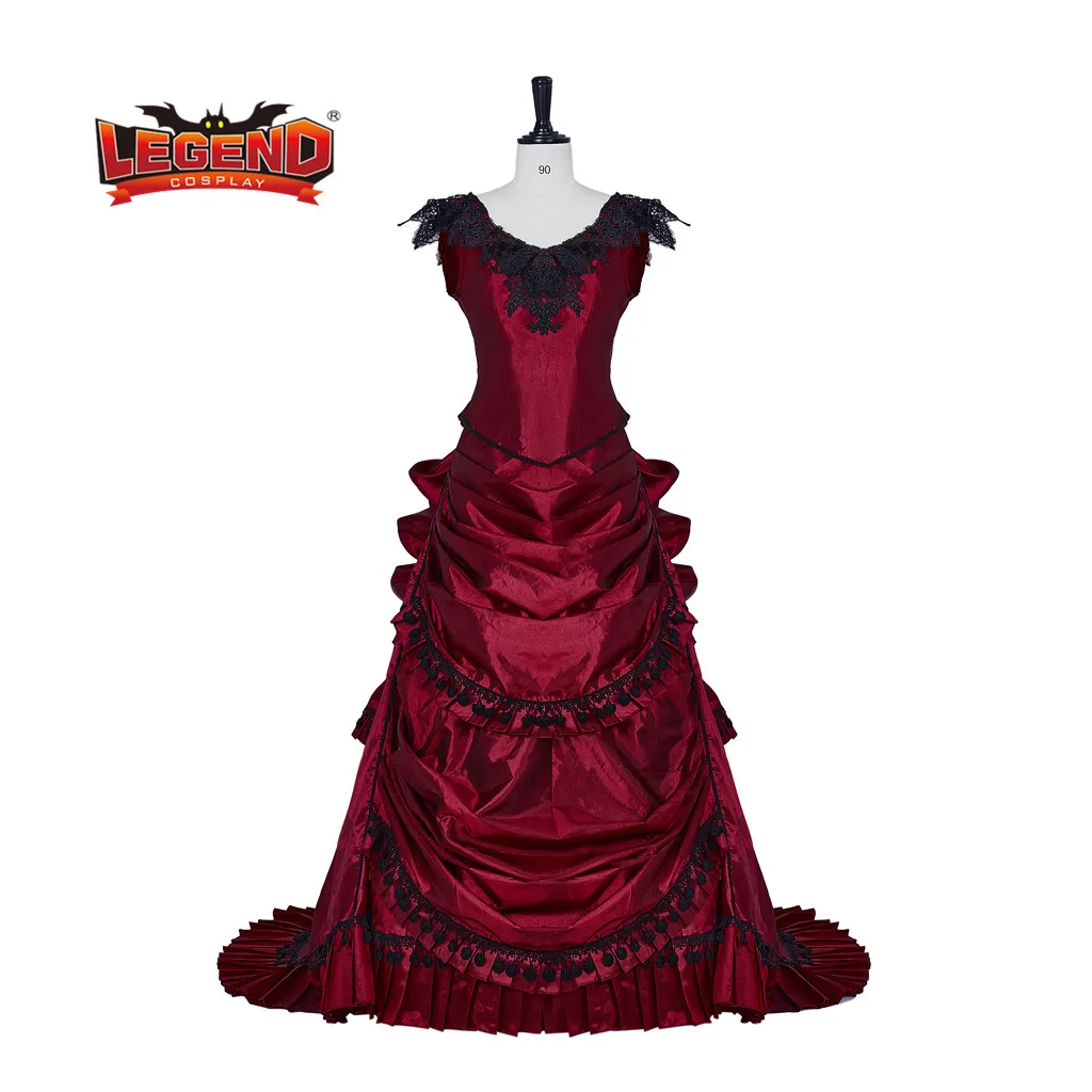 Revolution Georgian era Victorian Ball Gown costume 18th victorian bustle dress red ball gown vampire gothic ball gown dress