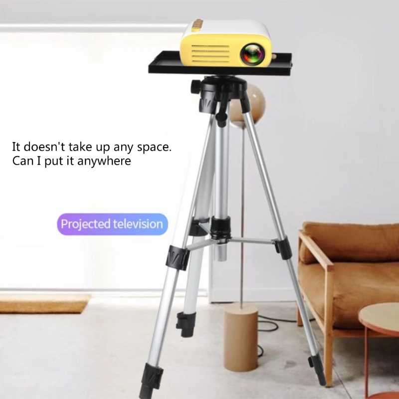 

K3NB Tray Stand Adjustable Portable Aluminum Anti-slip Projector Mounts Multifunctional Foldable Tripod Durable Space-saving