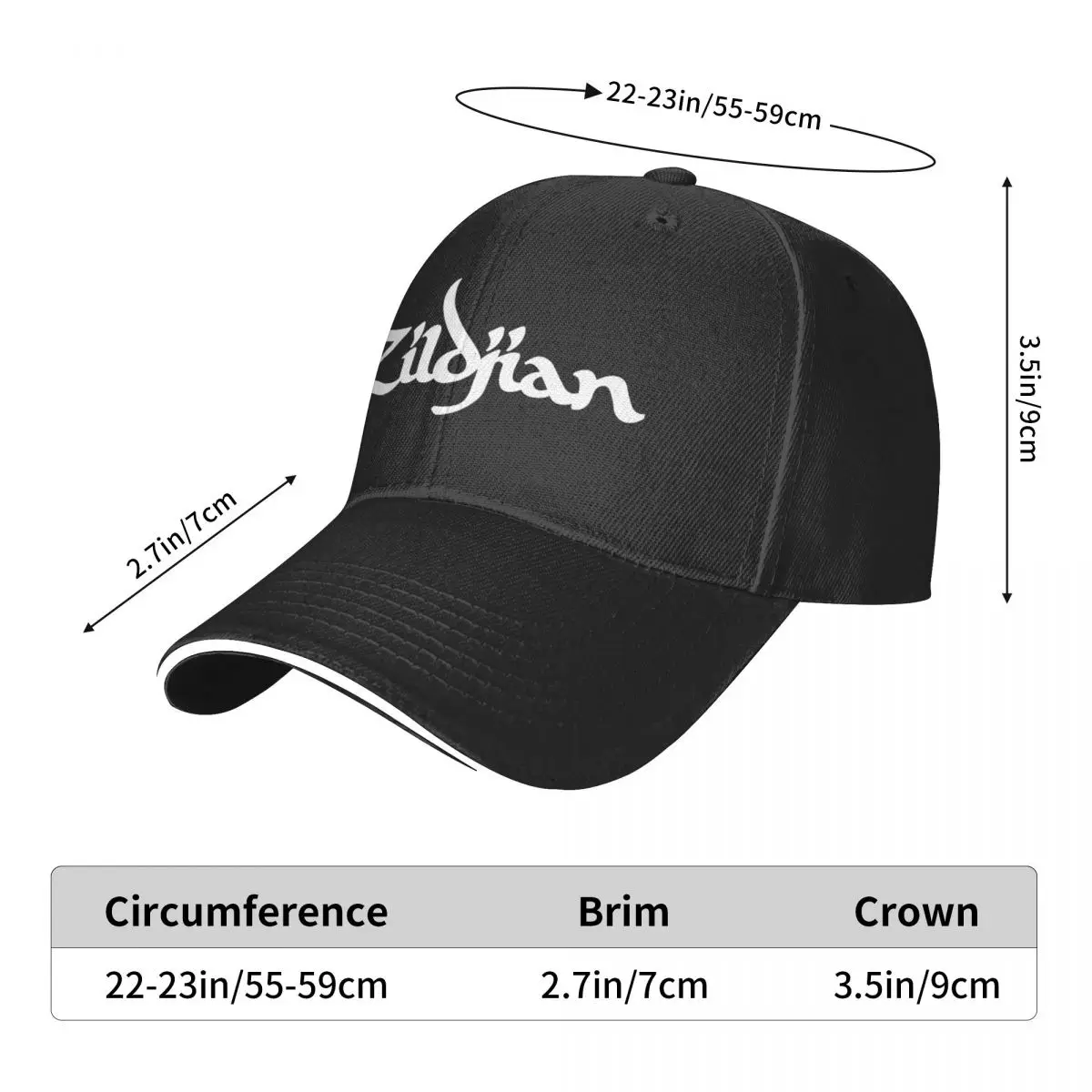 

Unisex Cotton Cap For Women Men Zildjian Fashion Baseball Cap Adjustable Outdoor Streetwear Hat