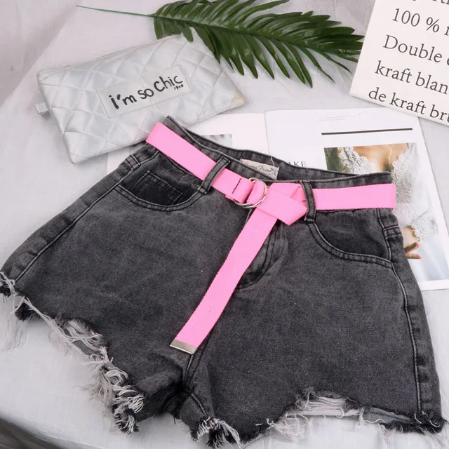 style 2 Pink Модный черный холщовый ремень для женщин, повседневные женские поясные ремни с пластиковой пряжкой Harajuku, однотонные длинные ремни ceinture femme - Цвет: style 2 Pink