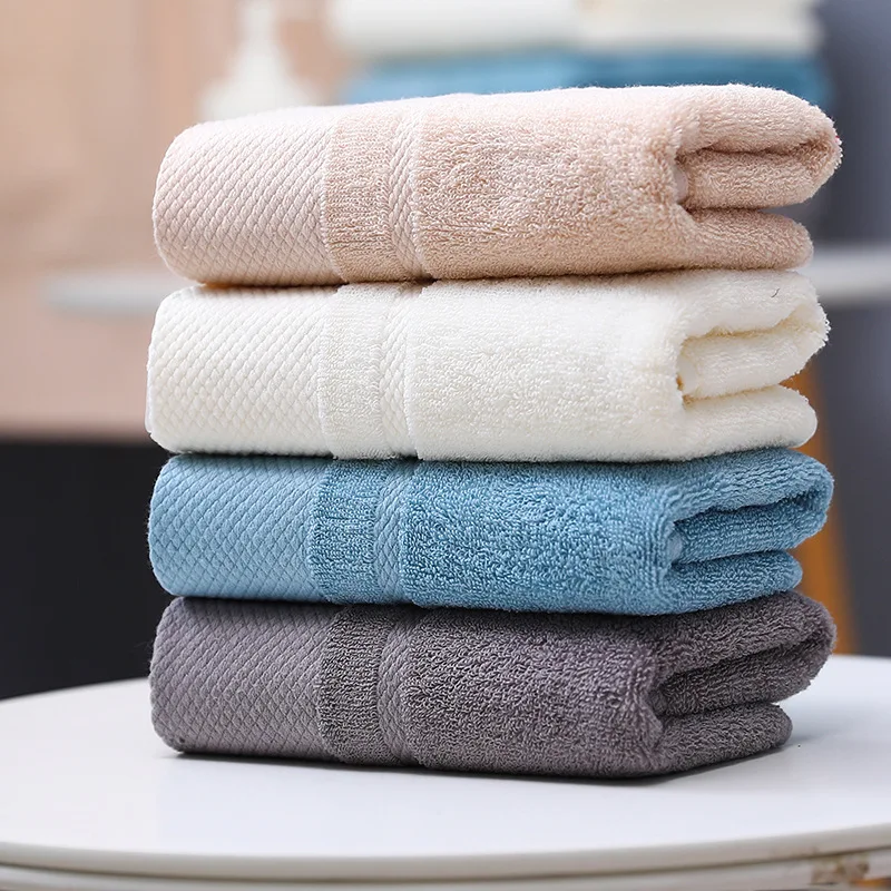 

100% Combed Cotton Towel Solid Color Thick Bath Towel Soft Face towels for Home Bathroom Washcloths Highly Absorbent Towel 1pcs