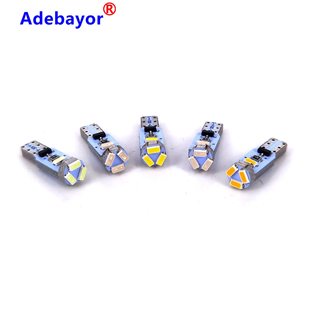 100 шт. T5 Клин автомобиля светодиодный лампы 3014 5 SMD светодиодные Интерьер
