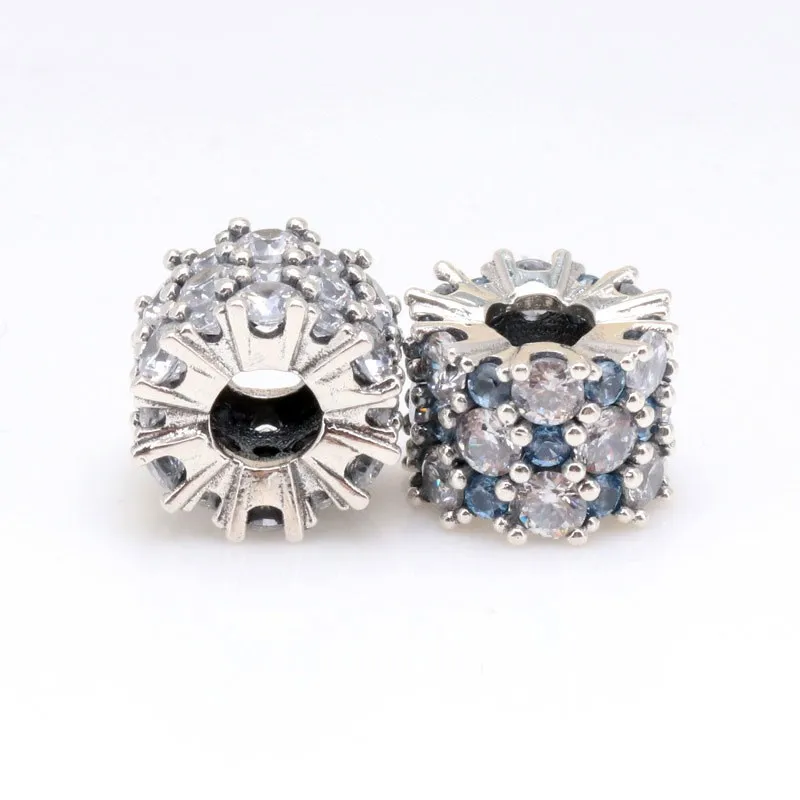 

Authentic 925 Sterling Silver Bead Creative Blue Transparent Shining Beads Fit Original Pandora Bracelet For Women Diy Jewelry
