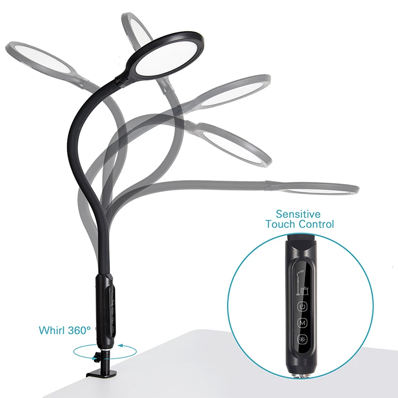 Гибкая настольная лампа светодиодный светильник на гибкой ножке 18 Вт