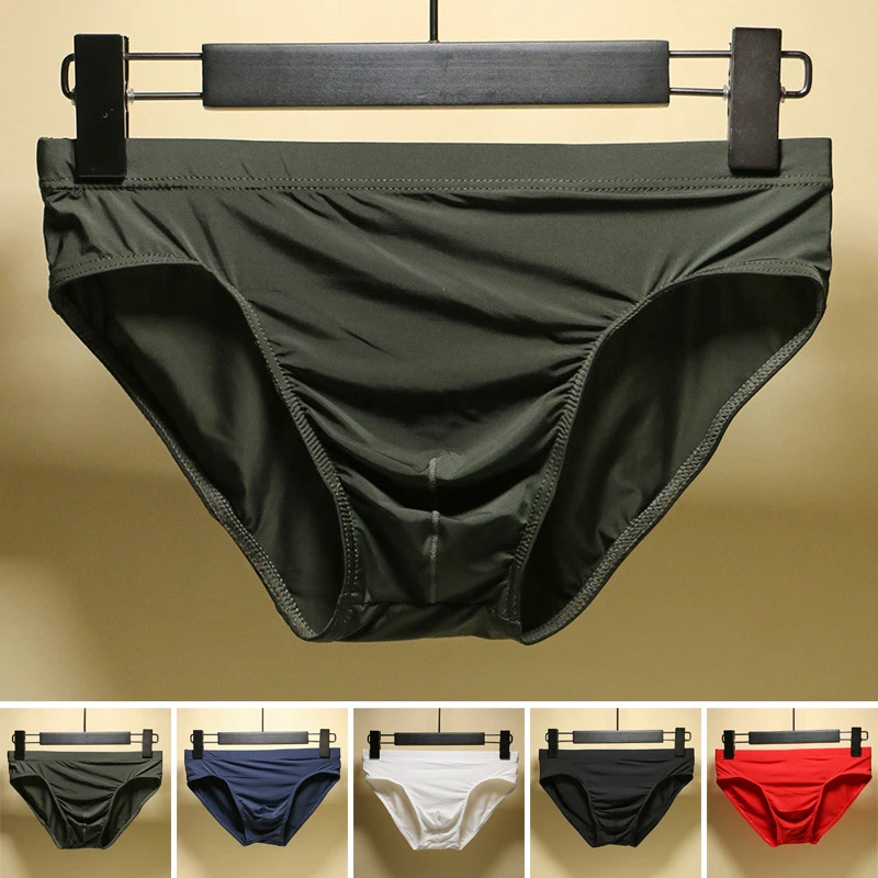 

Men's Briefs Fashion Sexy Low-rise Briefs Breathable Seamless Comfortable Underwear Solid Color Male Underpants Men Intimates