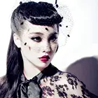 Головной убор ручной работы, в горошек, с крупной сеткой, белого и черного цветов