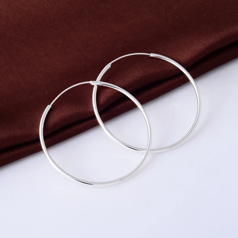 Женские гладкие круглые серьги 5 мм ювелирное изделие из стерлингового серебра 925