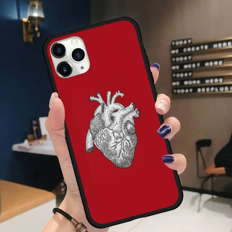 

Human Organs Heart Meridian Phone Case for iPhone 11 12 pro XS MAX 8 7 6 6S Plus X 5S SE 2020 XR Soft silicone