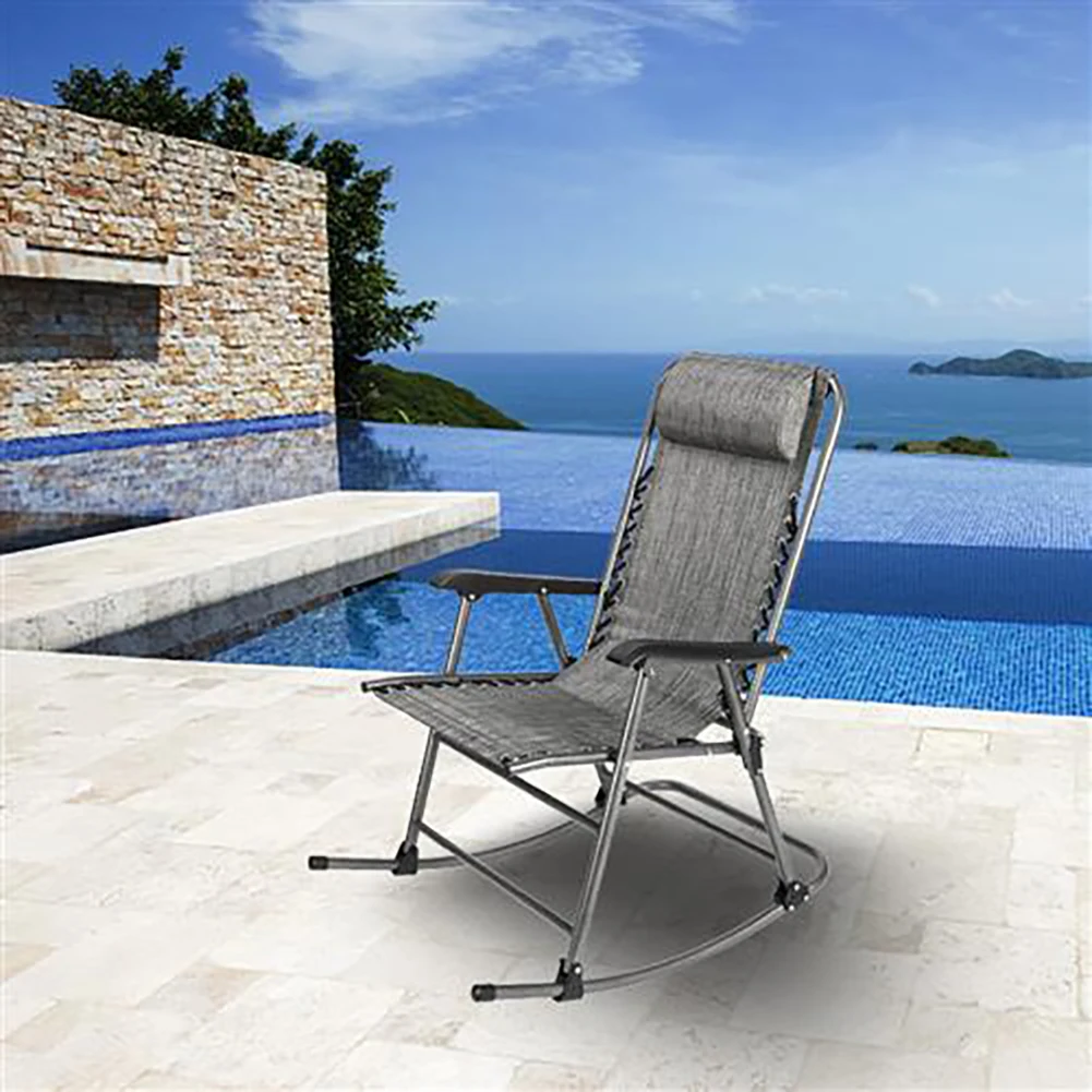 

Office Outdoor Leisure Chair Comfortable Relax Rocking Chair Folding Chair Relax Chair Leisure Chair For Living Room Gray