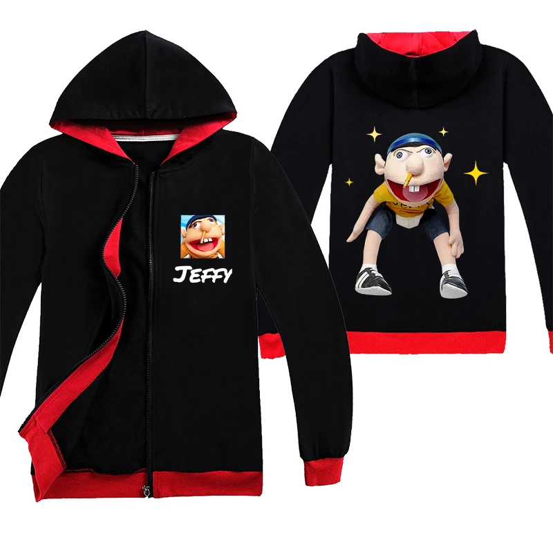 Новая детская одежда новое забавное пальто на молнии с принтом Jeffy Youth футболки