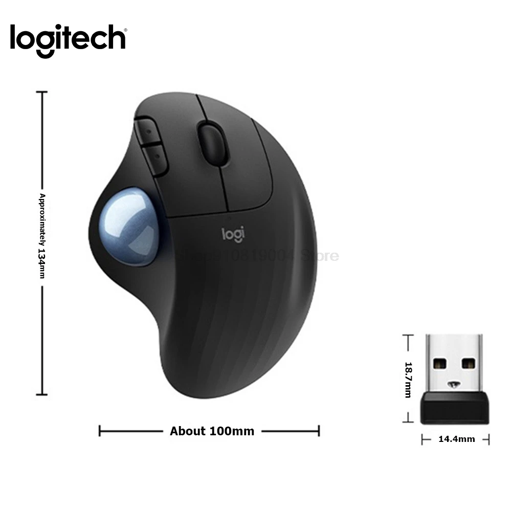 Wireless Trackball Mouse Ergonomic Office Drawing Mice Laptop Computer Ergonomic Mice Silent Logitech ERGO M575 2.4G