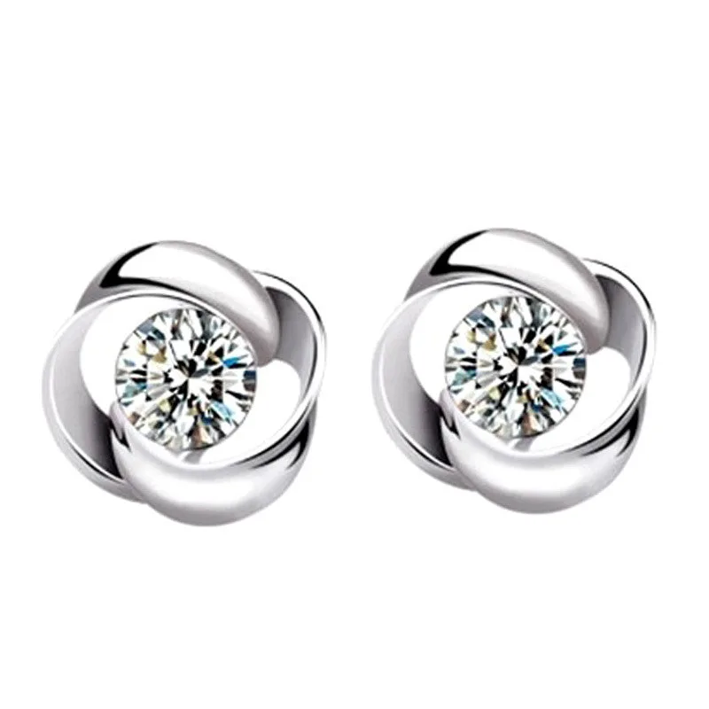 

Fashion and Exquisite Rotating Zircon Stud Earrings Korean Retro Women's Stud Earrings Bridal Wedding Party Jewelry