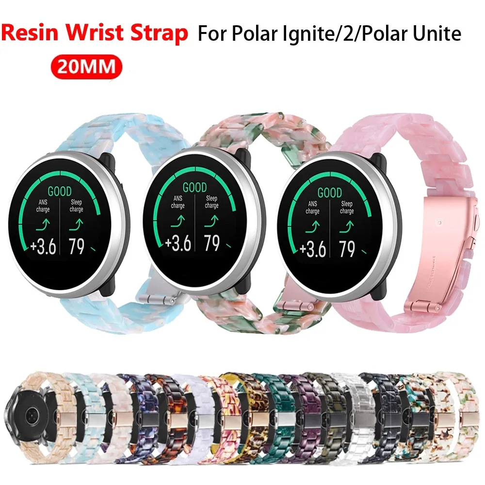 

20mm Resin Strap For Polar Ignite/Polar Unite/Polar Ignite 2 Wristband Watch Accessories Bracelet Replacement Quickly Install
