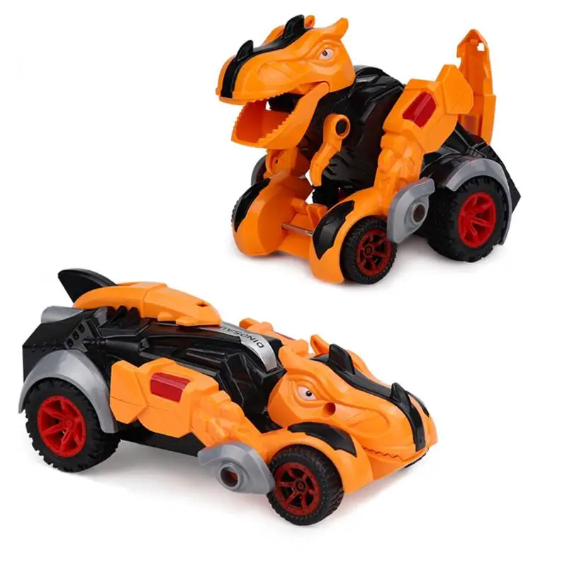 

Dinosaur Turned Into A Car Toy Inertial Collision Manual Turned Into A Dinosaur Toy Tyrannosaurus Deformed Car Children Toy Gift