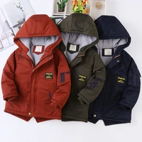 childrens coat cotton coat winter hooded thickened long coat to keep warm big boys padded jacket warm toddler kids outerwear