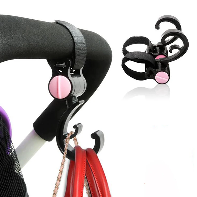 Juego de ganchos para cochecito de beb&eacute;, colgador duradero para bolsa de beb&eacute;, ganchos giratorios de 360 grados, accesorios para carrito, organizador de cochecito, 2 unids/set-0