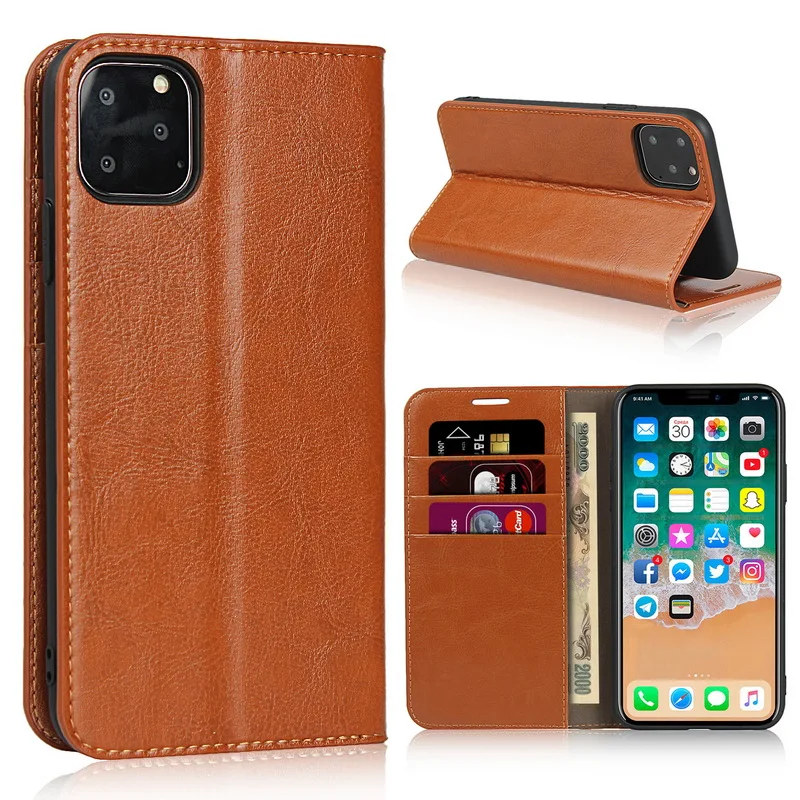 Натуральная кожа для iPhone 11 Pro 7 8 X XS Max XR кошелек флип-чехол держатель для карт чехлы для телефонов для iPhone 6 Plus роскошный из коровьей кожи