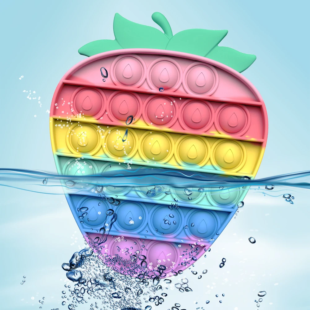 

Desktop Fun Ice Cream Shaped Push Bubble Silicone Toys Rainbow Push Bubble Sensory Fidget Toy