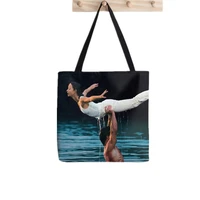 fashion shopper dirty dancing lift printed tote bag women harajuku shopper handbag girl shoulder shopping bag lady canvas bag
