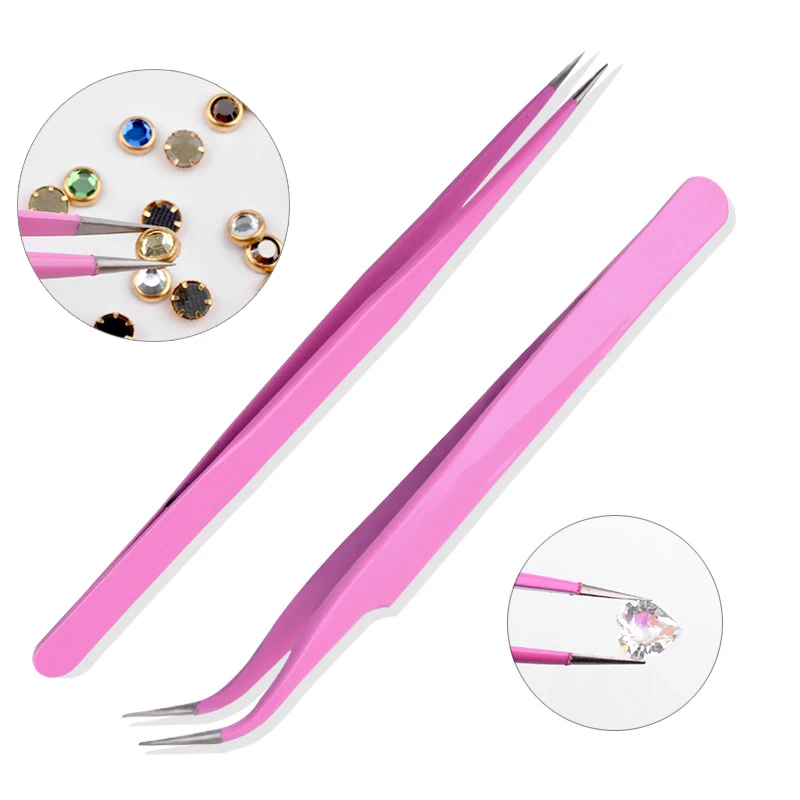 

Профессиональный пинцет из нержавеющей стали для макияжа, пинцет для ресниц, аппликатор для объема, пинцет для наращивания ресниц, пинцет д...