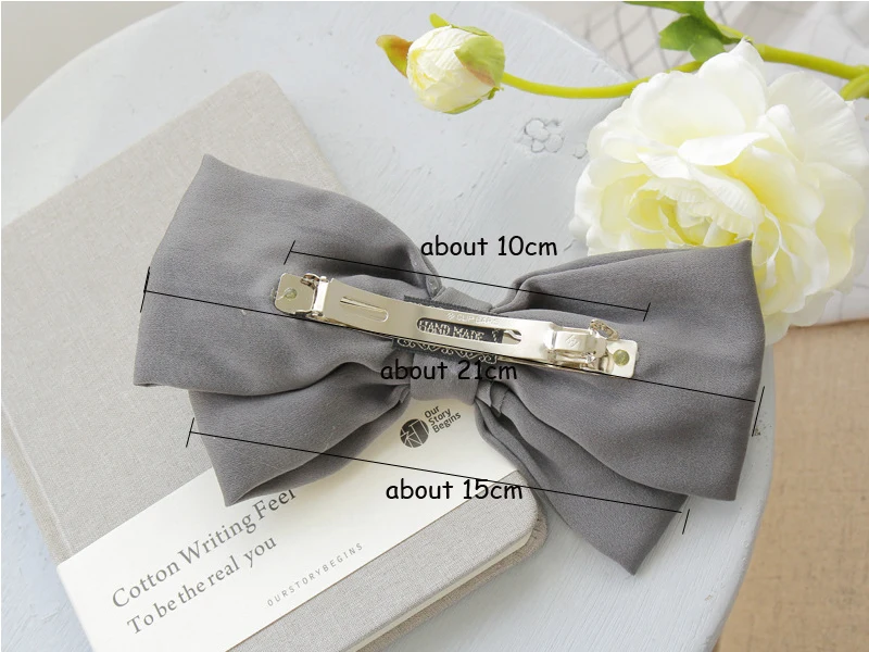 Hot Selling Big Large Barrette Bow Hairpin For Women Girls Hairgrips Satin Hair Bow Ladies Hair Clip New Cute Hair Accessories