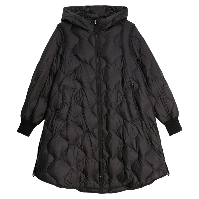 Женский зимний пуховик Janveny новинка 2020 длинная куртка на белом утином пуху