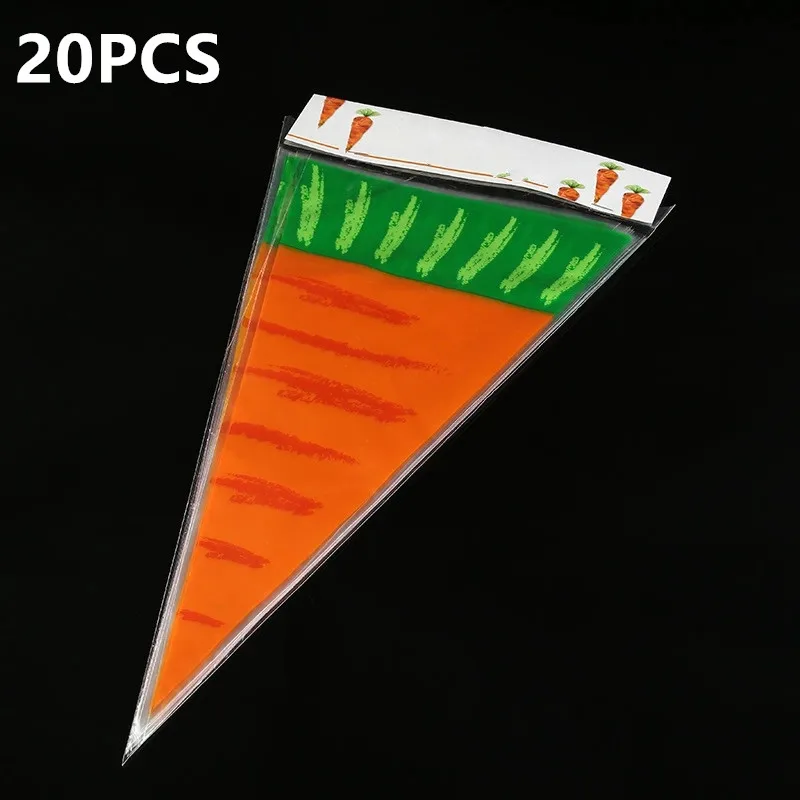 20шт пасхальные кролики мешочки для конфет с морковкой подарочные пакеты конусы