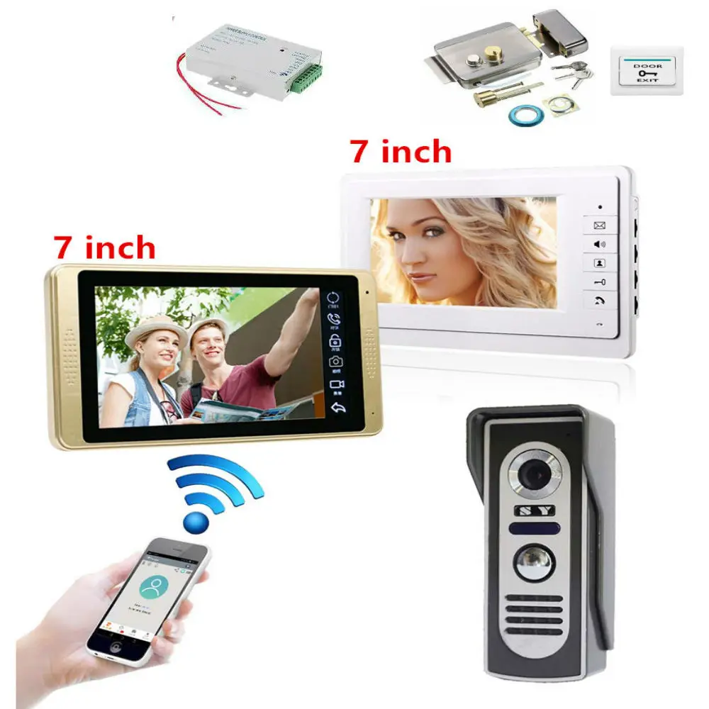 7 &quotпроводной Wi-Fi видео дверной звонок Система с одной кнопкой разблокировки для