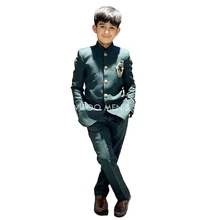 Blazer verde com calça infantil ternos/formal gola magro ajuste casamento aniversário baile menino conjunto/pai criança roupas sob medida feito (2)