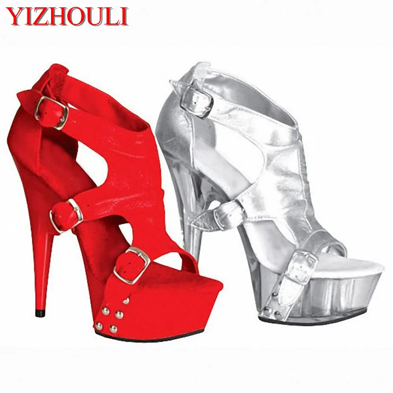 Сандалии неоновые женские на очень высоком каблуке 15 см пикантные туфли для