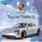 Модель автомобиля Welly 1:24 Porsche Taycan Turbo S, модель автомобиля из сплава, украшение автомобиля, коллекционная Подарочная игрушка, литье под давлением