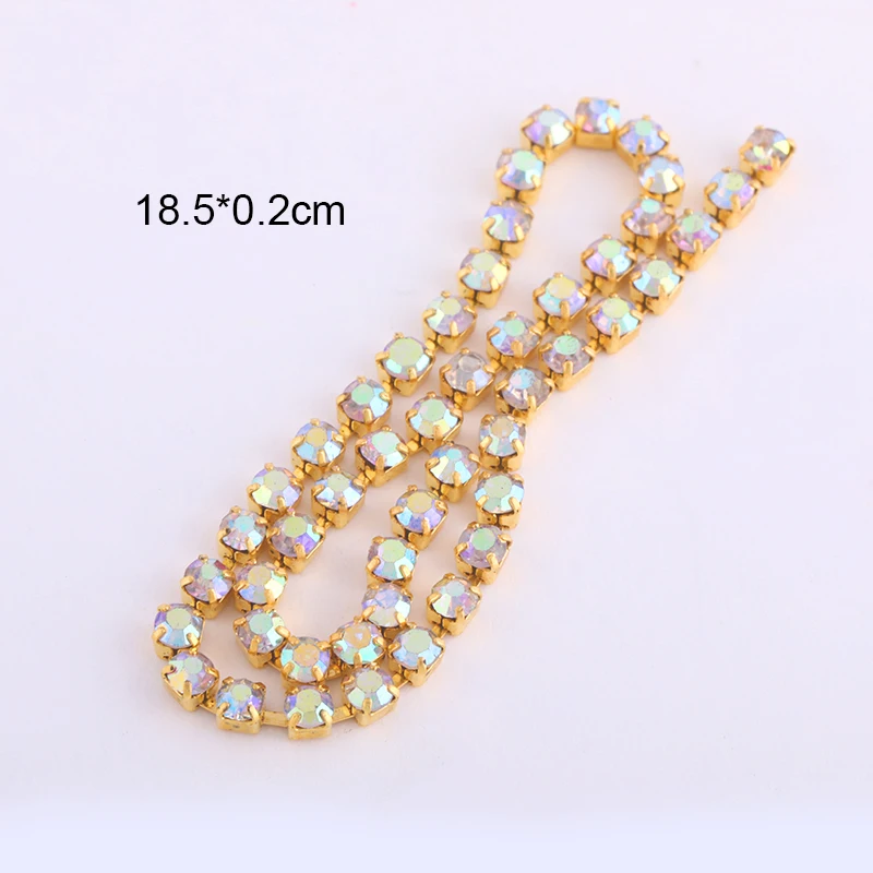 6 шт./пакет металлическая цепочка для ногтей модные золотые серебряные цветные