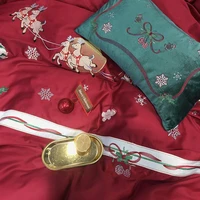 2019 Christmas elk Bedding Set Luxury embroidery Egyptian Cotton Queen King size J7pieces Bed Sheet set Duvet Cover