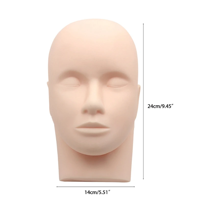 

E8BB 5 Pairs False Eyelash Practice Silicone Mannequin Model Head Beginner Training Set Practicing Eye Lash Extension Tools