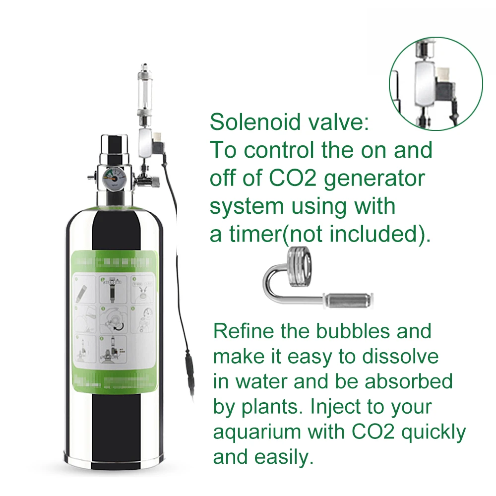 Аквариум Diy Co2 система генератора комплект с электромагнитным клапаном
