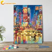 chenistory paint by numbers city landscapes acrylic drawing canvas oil painting car scenery for adults home decoration gift 40x5