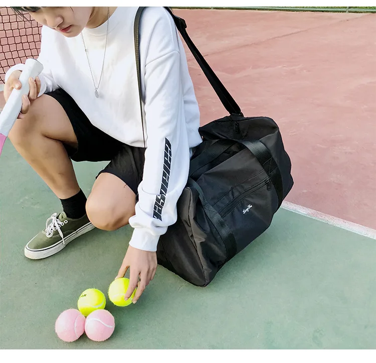 Women Training Handbags Female Short-Distance Duffel Package Large Capacity Folding Storage Fitness Waterproof Bag Waterproof