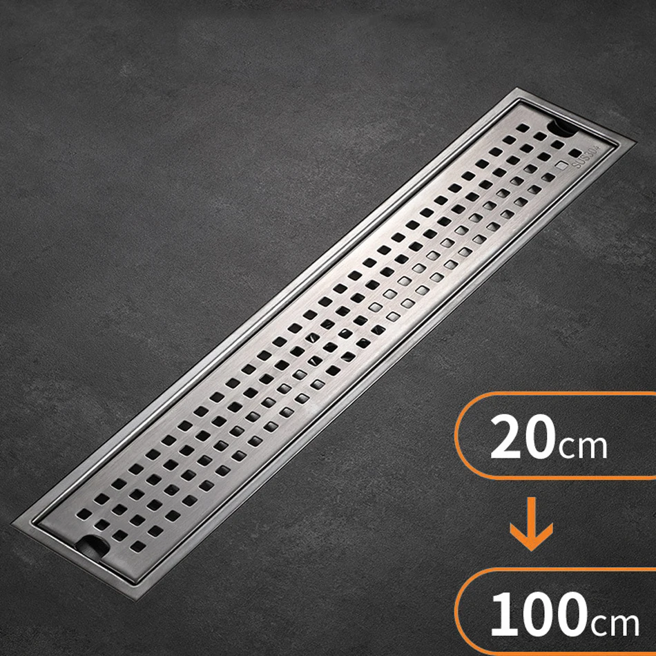 

Floor Drain Anti Odor Long Linear Drainage Drainer Cover for WC Lavatory Bathroom Shower Hotel Floor Drain 304 Stainless Steel