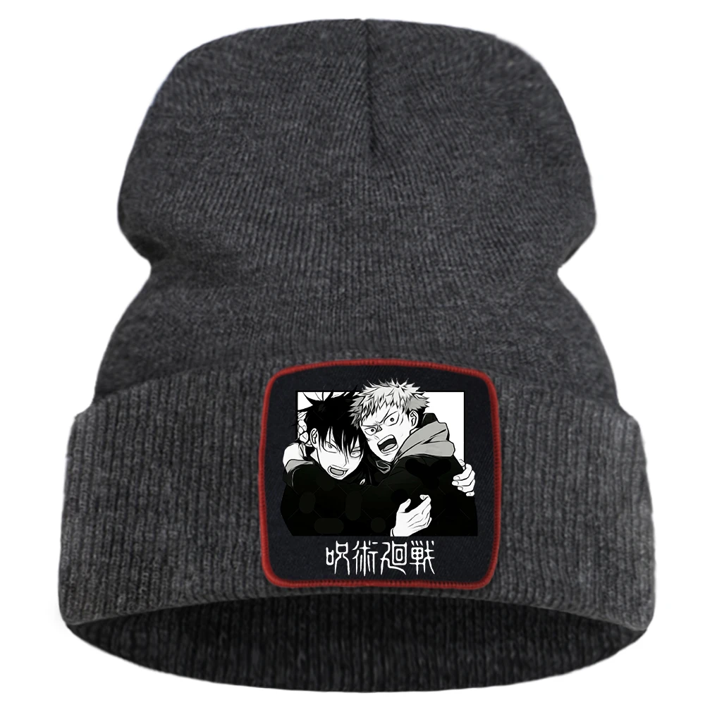 Gojo Satoru Jujutsu Kaisen Japan Anime Beanie Cap Casual Fashion Hat Mens Outdoor Knitted Solid Color Bonnet Caps | Аксессуары для