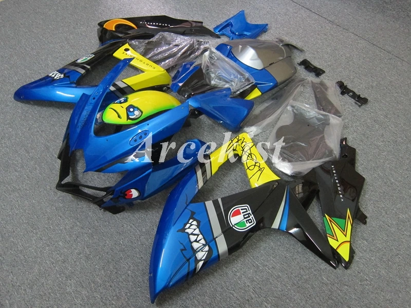 

Литья под давлением Новый ABS весь обтекатели комплект подходит для suzuki GSX-R600 R750 600 750 K8 2008 2009 2010 08 09 10 кузов хорошее акула