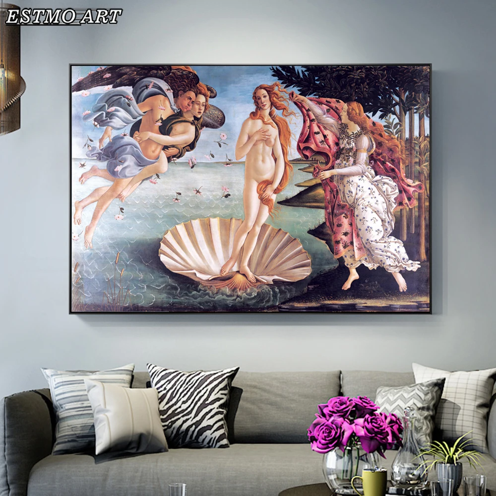 

Birth Of Venus Canvas Paintings Reproduction On The Wall Classical Famous Wall Art Canvas Pictures By Botticelli Room Decoration