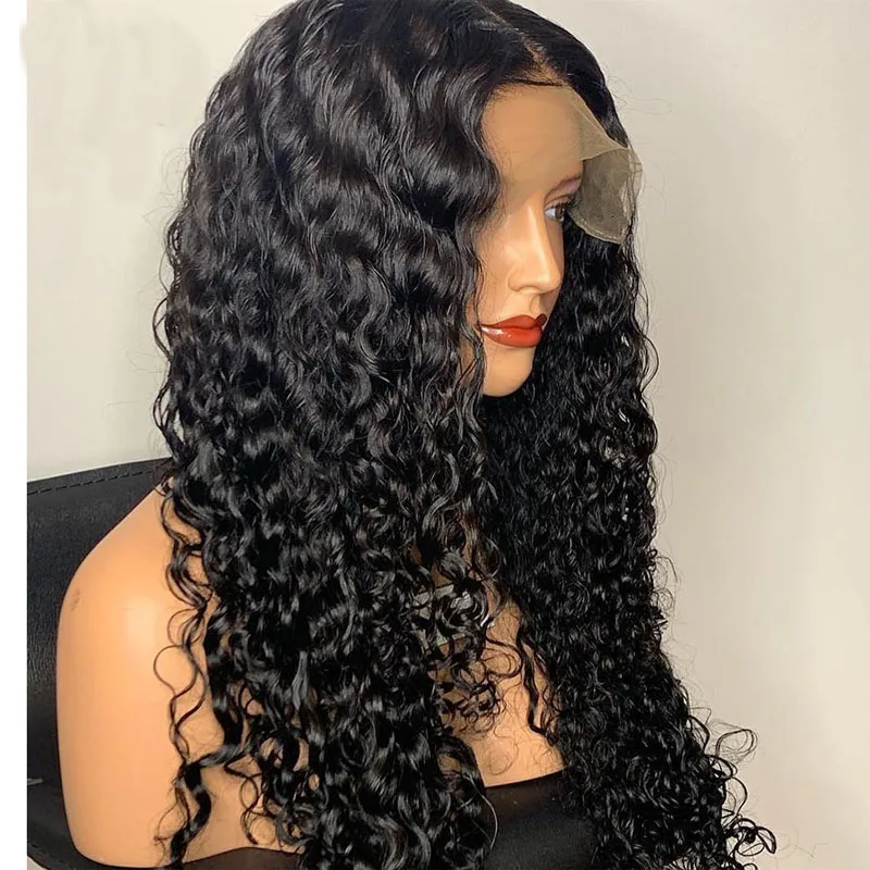 

26Inch 180%Density Long Kinky Curly Synthetic Lace Front Wig Glueless 13x4 Lace Wigs For Women With Baby Hair Daily Wear Wigs