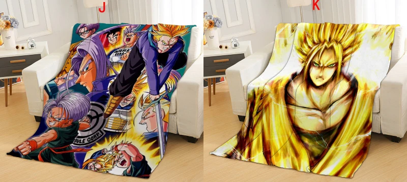 Anime Dragon Ball Printed Flannel Plush Throw Blanket Bedspread Kids Girls Travel Couch Quilt Cover Warm Halloween New | Тематическая