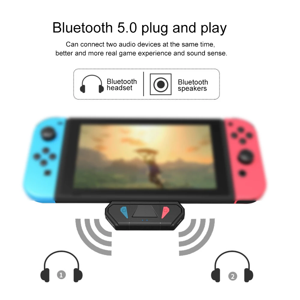 Bluetooth 5 0 передатчик Беспроводная аудио гарнитура USB Type C адаптер для переключателя