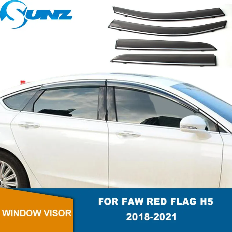 

Side Window Deflectors For Faw Red Flag H5 2018 2019 2020 2021 Window Visor Vent Shades Sun Rain Deflector Guards SUNZ