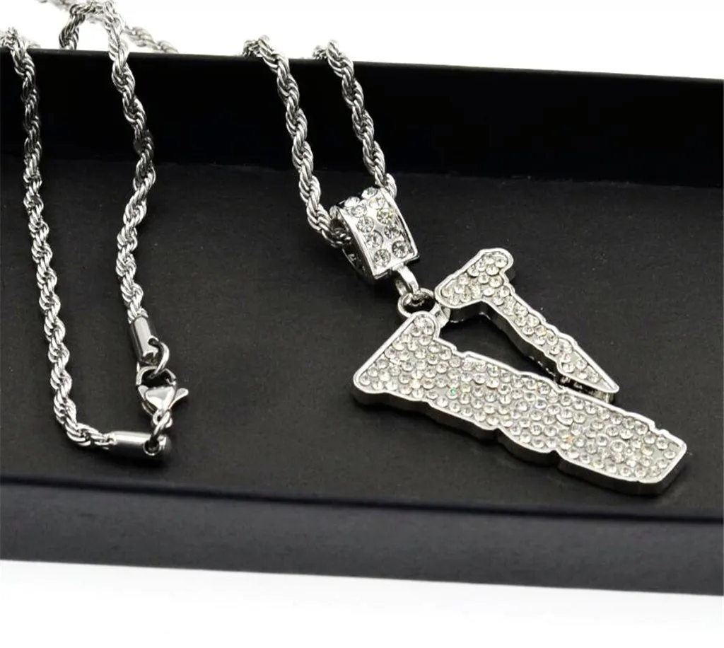 Мужское ожерелье в стиле хип хоп золотого и серебряного цвета с v образным